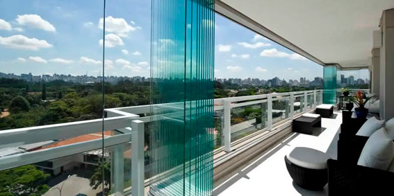 Preserva o vão das varandas com 100% de abertura